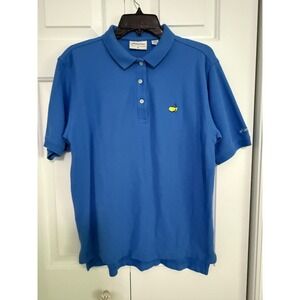 Augusta Masters Womens Size Medium Blue Short Sleeve Logo Golf Shirt